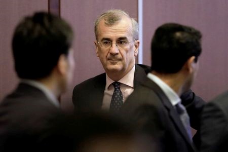 Глава Банка Франции Франсуа Виллеруа де Гало на встрече G20 в Фукуоке, Япония, 8 июня 2019 года. Kiyoshi Ota/Pool via REUTERS