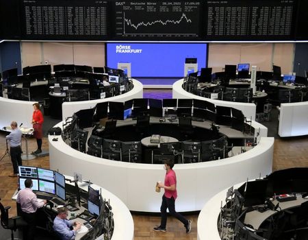 The German share price index DAX graph is pictured at the stock exchange in Frankfurt, Germany, April 28, 2021. REUTERS/Staff
