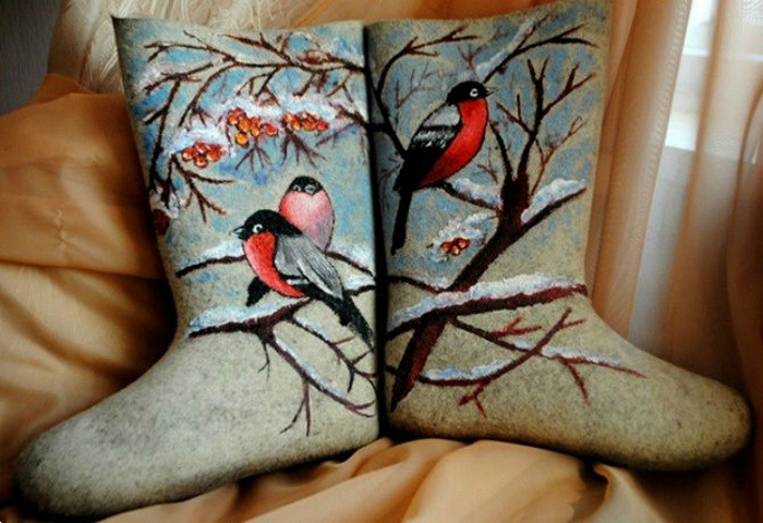 вышивка на валенки своими руками