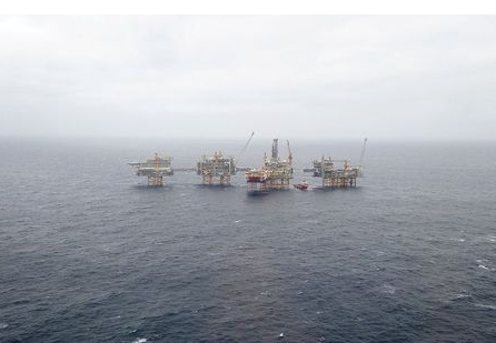 A general view of the Equinor's Johan Sverdrup oilfield platforms in the North Sea, Norway December 3, 2019. REUTERS/Ints Kalnins