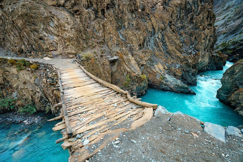 Мостик над рекой Вахандарья Ваханский коридор, афганистан, вид, горы, природа, путешествие, фотомир