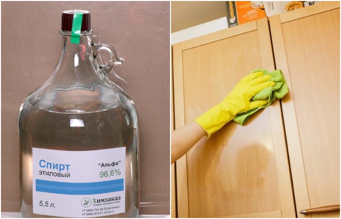 Спирт предварительно нужно развести водой