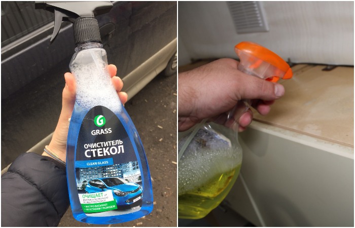 Нужно нанести очиститель на загрязненный участок