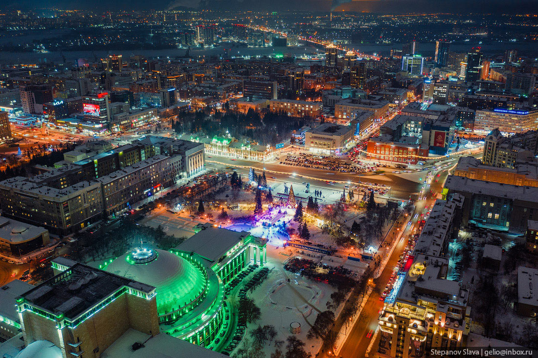 Новогодний Новосибирск города,Путешествия,Россия,страны,фото