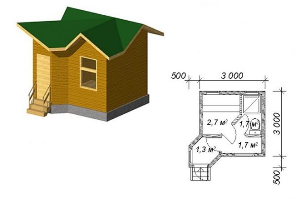 Баня размером 3 на 3: фото планировок