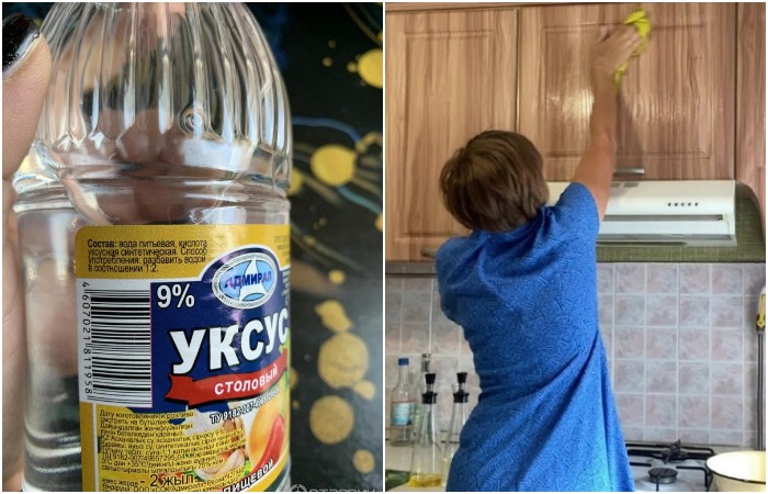 Перелейте раствор уксуса в пульверизатор
