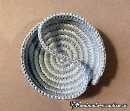 Корзинка из веревки с обвязкой крючком корзина из веревки,рукоделие,своими руками