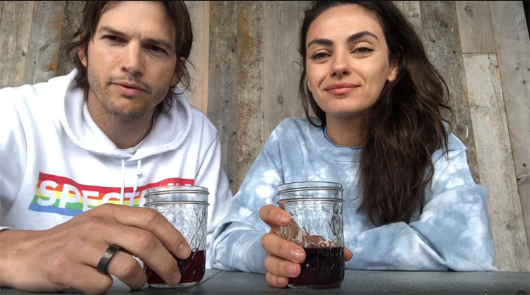 "За здоровье": Мила Кунис и Эштон Катчер выпустили "Карантинное вино" для всех желающих Стиль жизни,Благотворительность