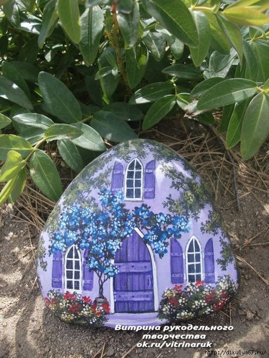 Камни - домики. Интересно придумали для оформления дачи, сада или двора. handmake,поделки для сада,поделки своими руками