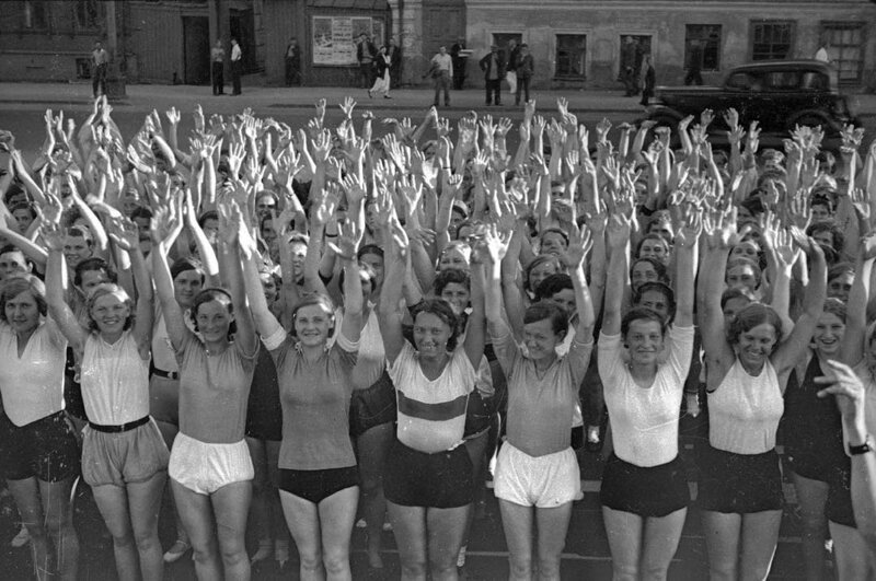 Физкультурницы, 1930-е здоровые, люди, ностальгия, ретро, советский спорт, спорт, фото