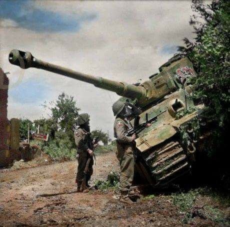 Тигр, подбитый британцами и брошенный экипажем 28 июня 1944 года в Нормандии, в ходе операции Epsom. Принадлежал танк батальону Виттмана. Источник: parabellum.estranky.cz