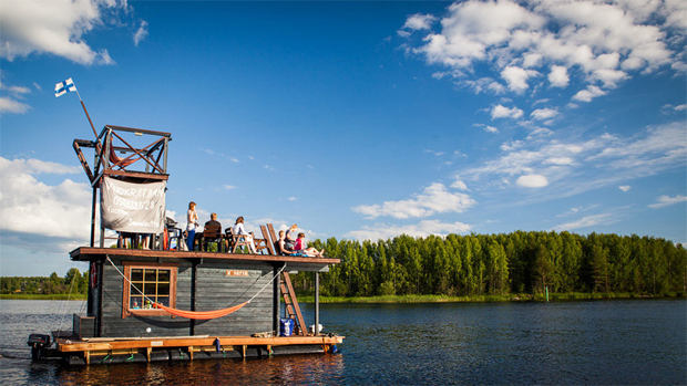 Финская сауна на воде