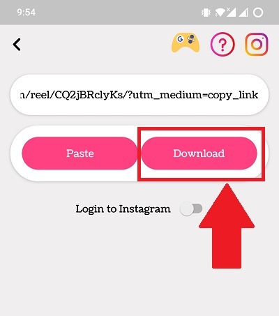 Download Reels Button