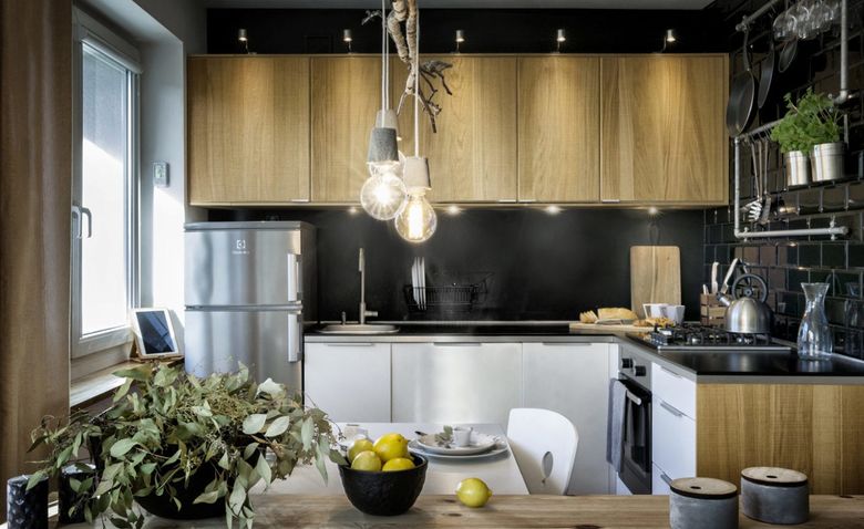 Квартира 30 кв. М в скандинавском стиле с элементами лофта