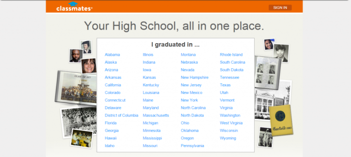Социальная сеть Classmates.com, 1995 г.
