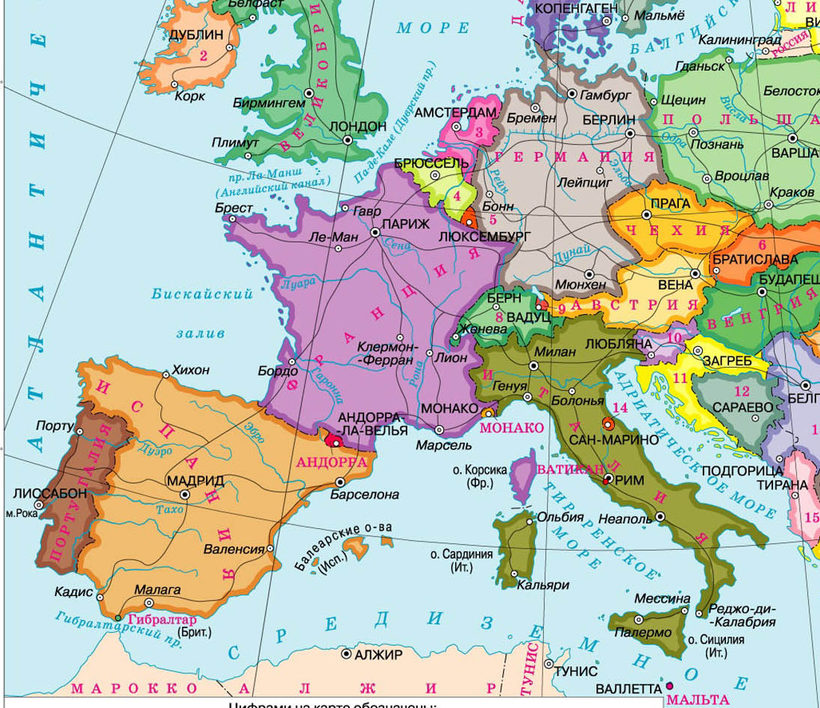 Западная европа политическая. Политическая карта Европы Андорра. Андорра на политической карте мира. Андорра на карте Европы. Политическая карта Европы 2022.
