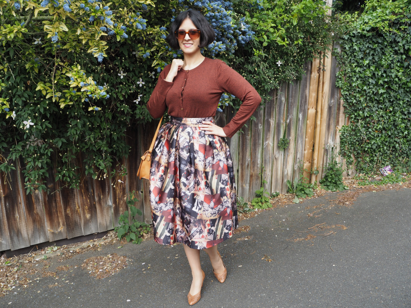 Full printed midi skirt 