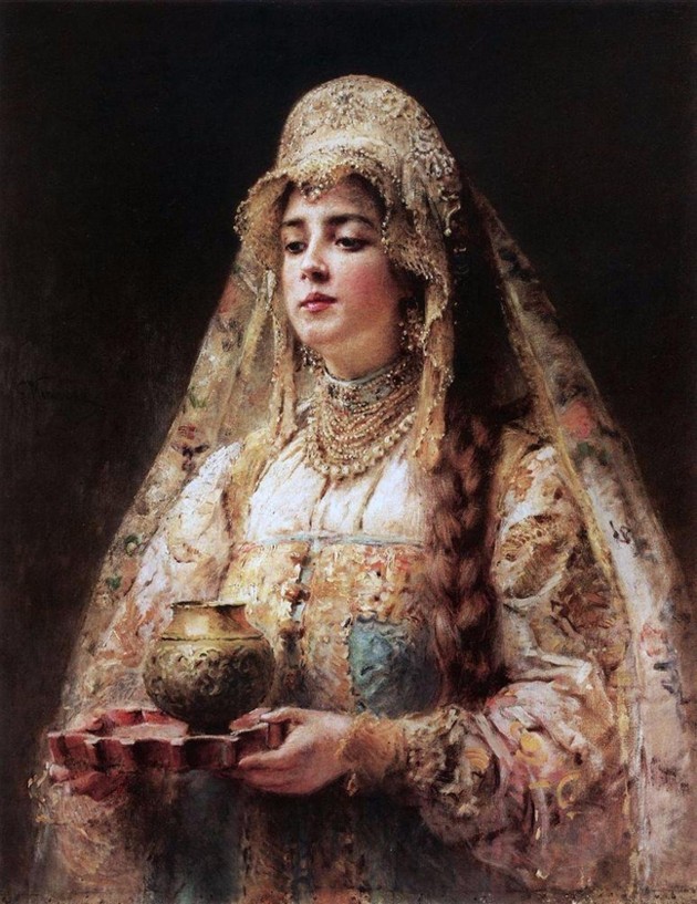 Художник Константин Маковский (1839-1915). Чарка мёду