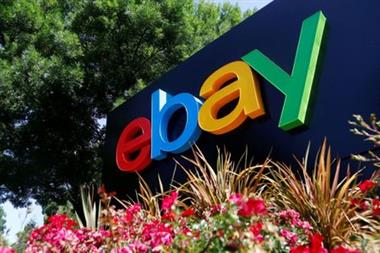 FILE PHOTO: An eBay sign at an office building in San Jose, California, May 28, 2014. REUTERS/Beck Diefenbach/File Photo 