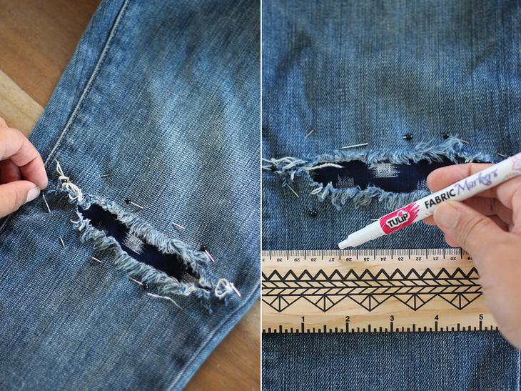 Модный способ: заделайте дырки на джинсах в японской технике Боро боро,заплатки,одежда,переделки,рукоделие,своими руками,сделай сам