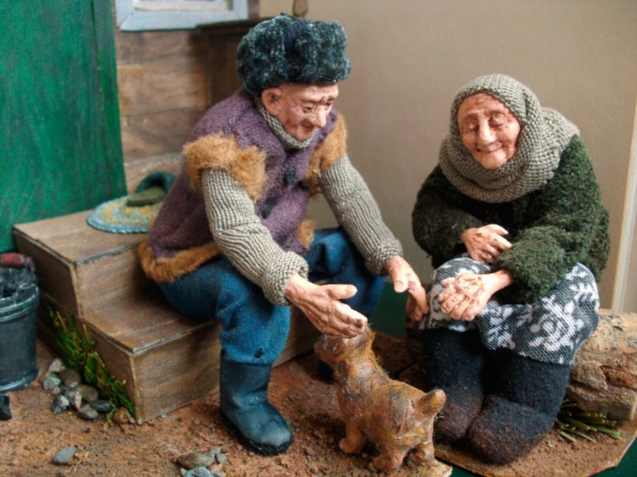 Трогательная пожилая пара. /Фото:livemaster.ru