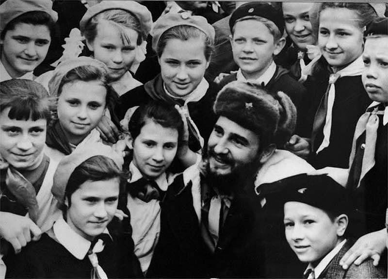 Встреча со школьниками в Мурманске. СССР, история, кастро