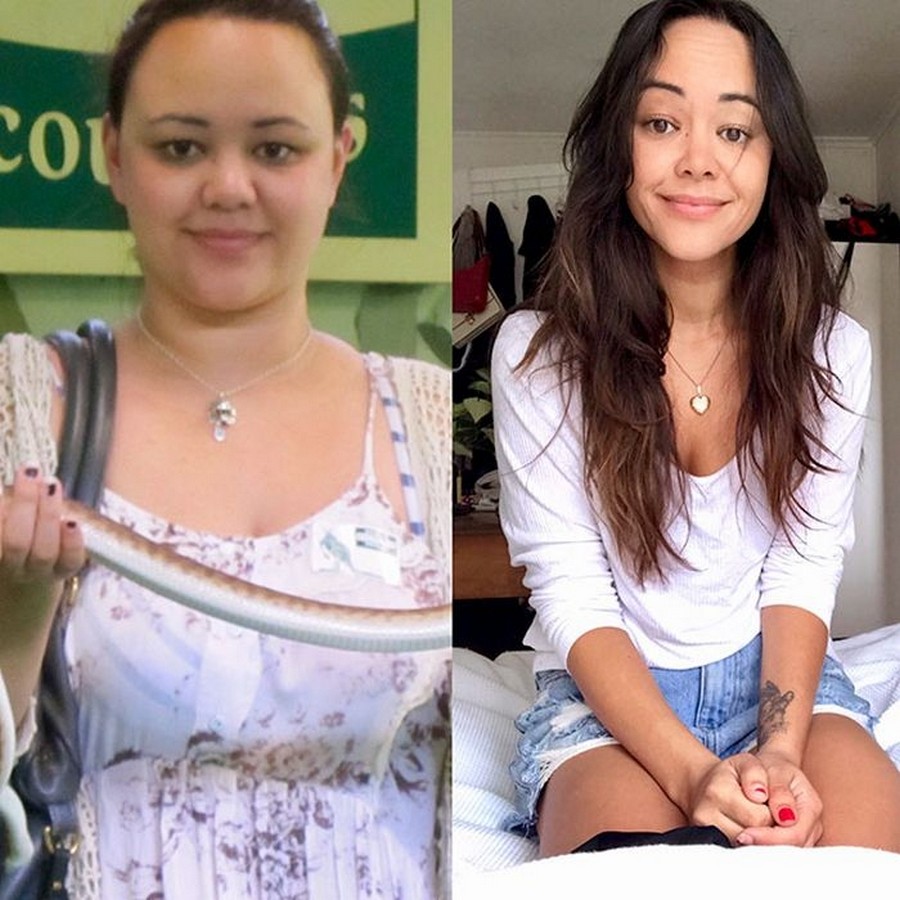Лица людей до и после похудения