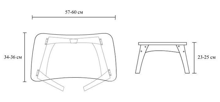 Компактный и удобный деревянный столик для ноутбука Компактный и удобный деревянный столик для ноутбука самоделкин