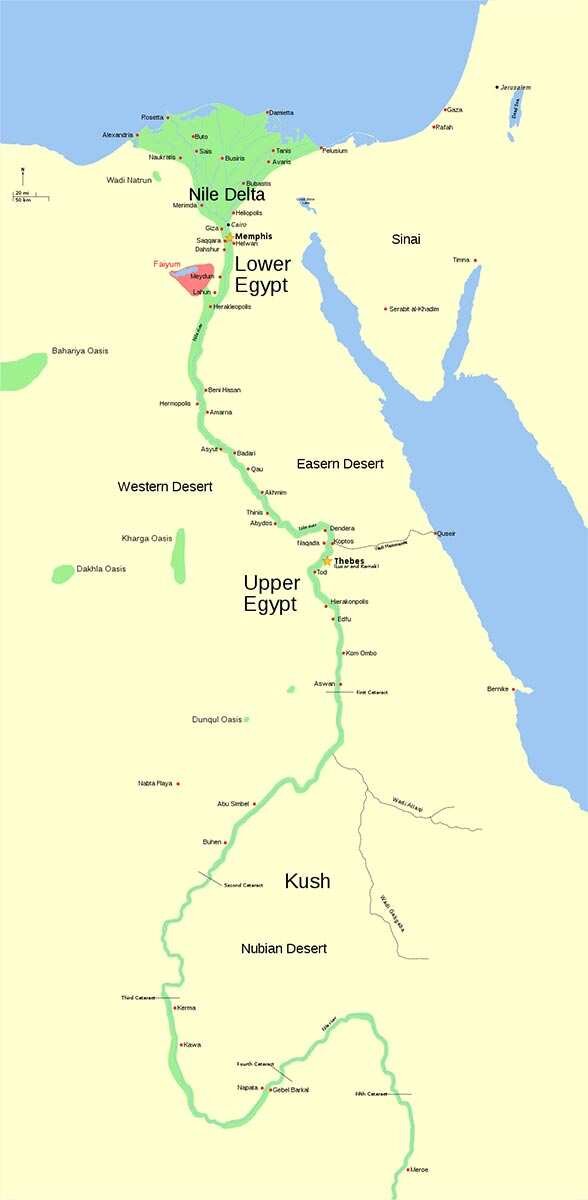 Карта Египта. Викисклад.