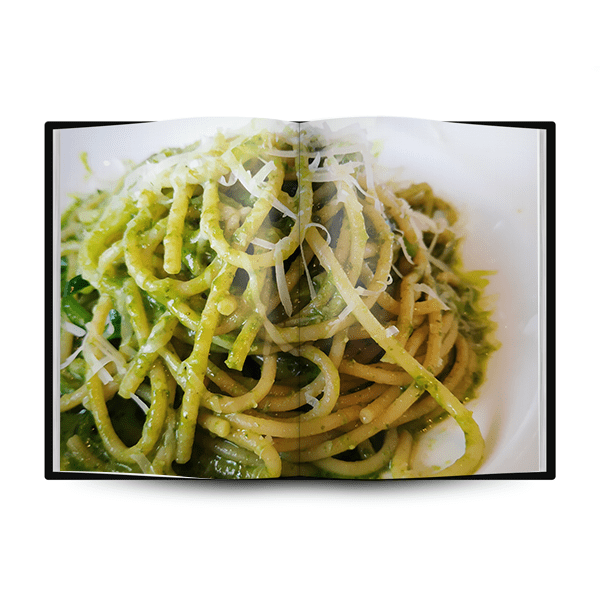 Паста со спагетти из цукини и зеленым песто