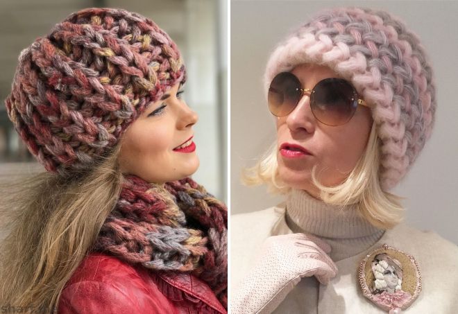 Какие вязаные шапки сейчас в моде для женщин за 60 лет