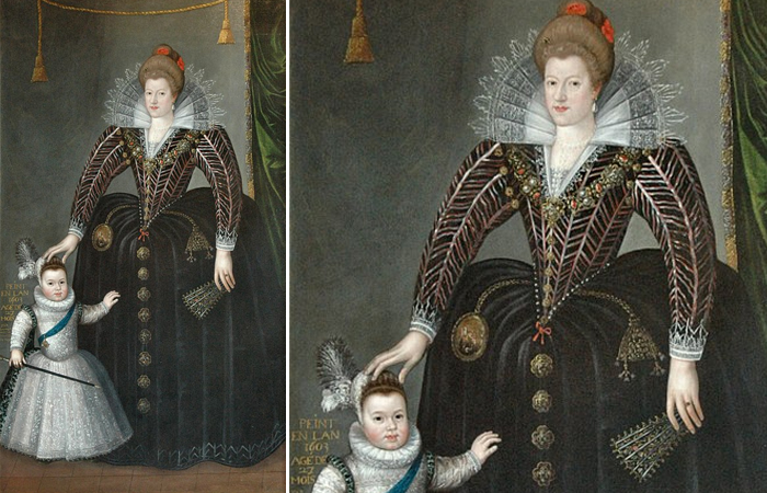 «Мария де Медичи и ее сын дофин» (будущий Людовик XIII) - Шарль Мартен, 1603 год