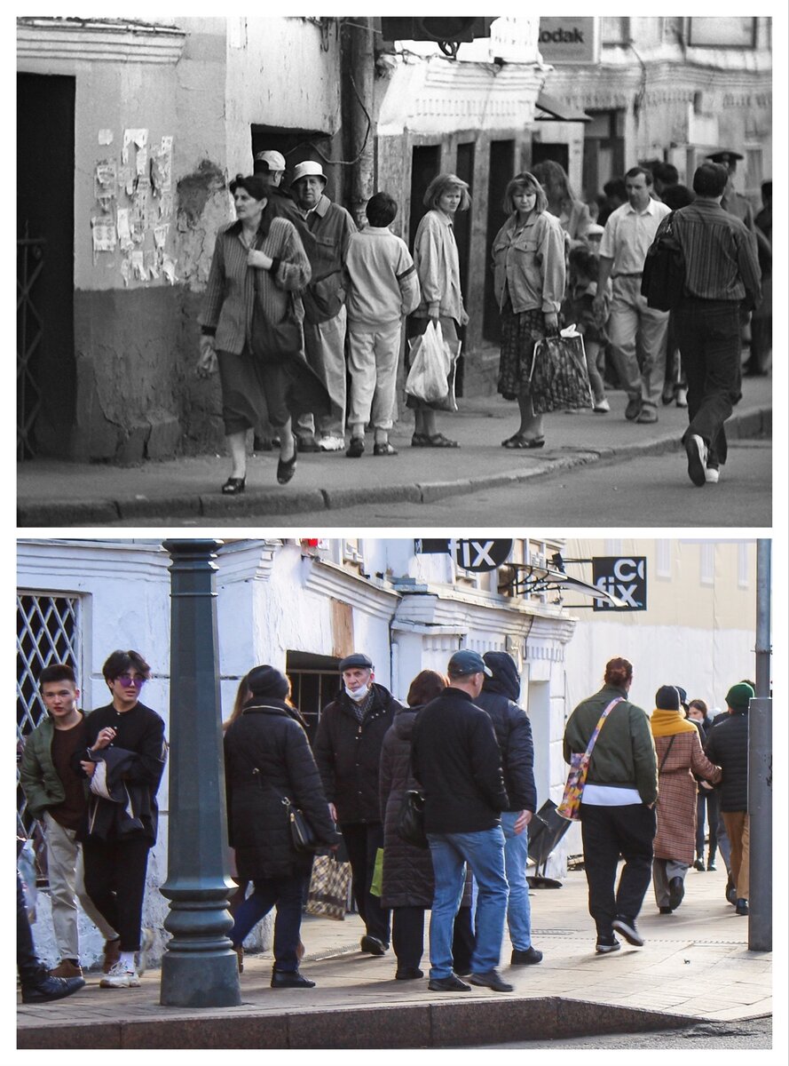 Показываю нашу жизнь на 10 фото Москвы сделанных при Леониде Брежневе и в 2021 году с одних точек 