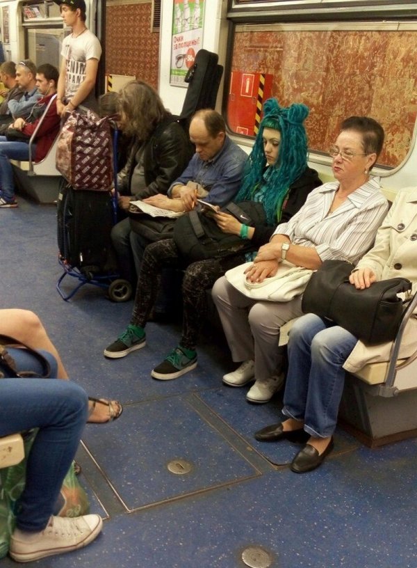 Чудаки и модники из метро  позитив,смешные картинки,юмор