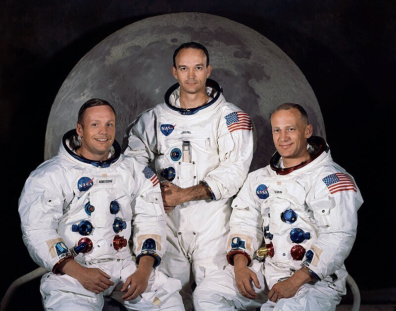 Экипаж "Аполлон-11", слева направо: командир Нил Армстронг, пилот командного модуля Майкл Коллинз и пилот лунного модуля Базз Олдрин