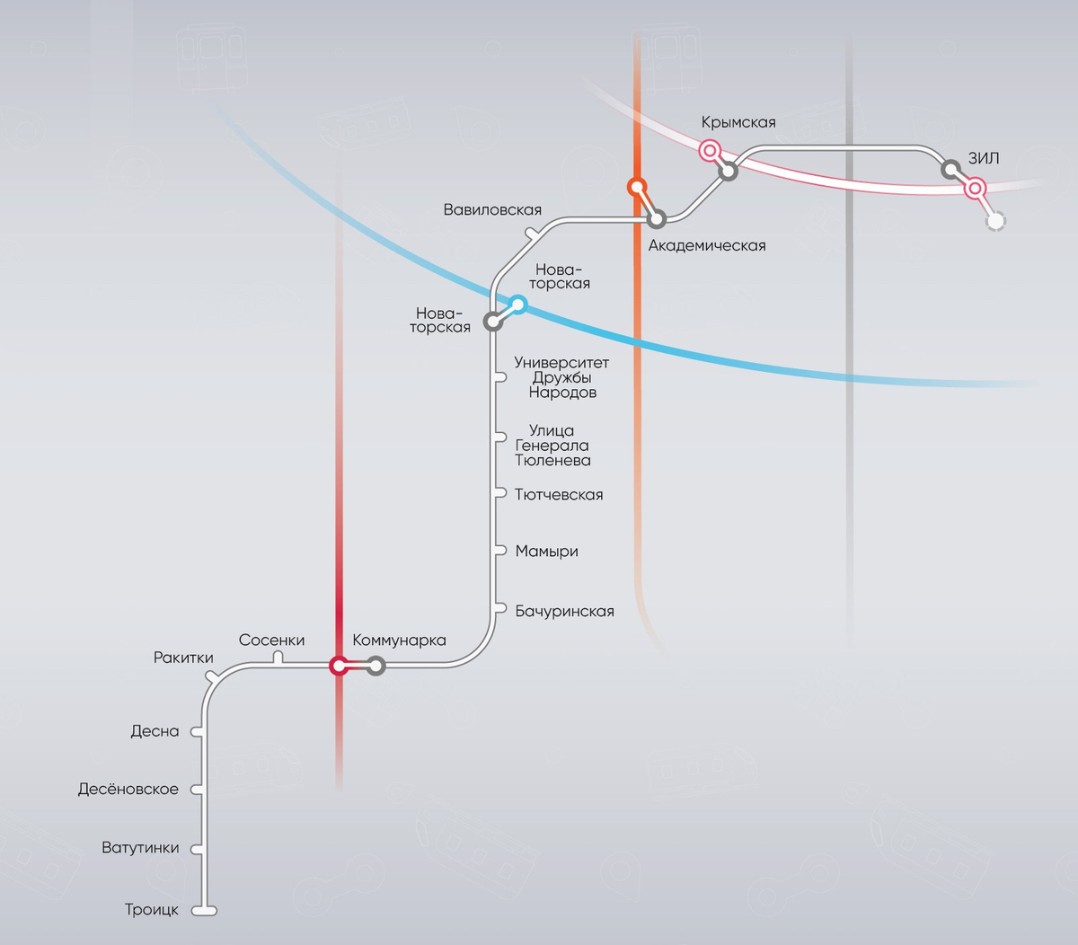 Схема метро до троицка на карте. Схема Троицкой линии метро. Ветка метро до Троицка.
