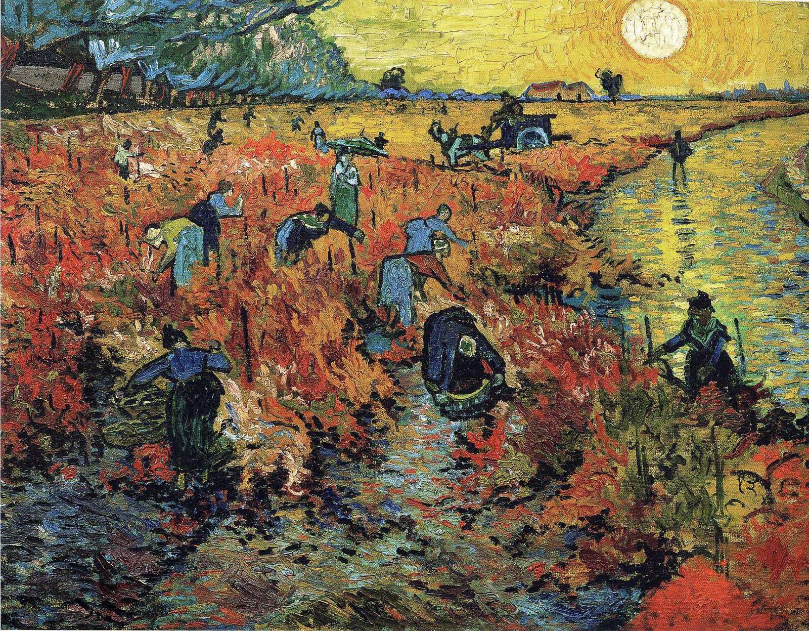 "Красные виноградниуи в Арле", Винсент ван Гог