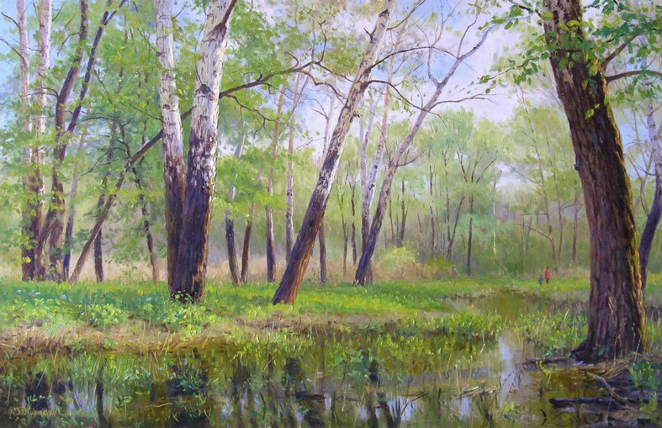 Я слышу, как поет Апрель... Художник Геннадий Кириченко живопись,природа