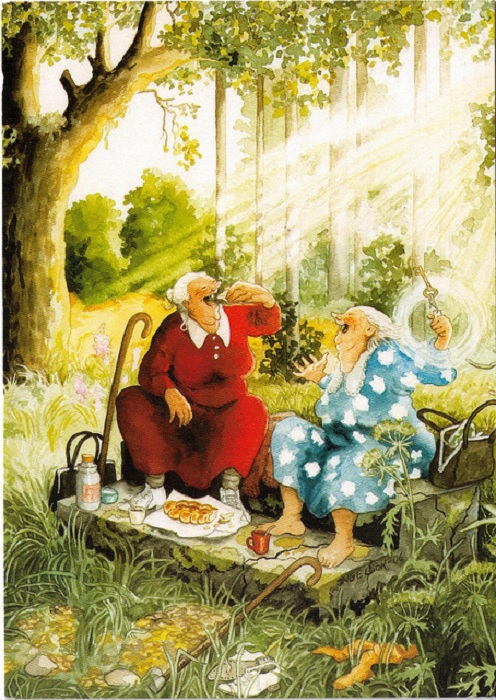 Неунывающие старушки в серии весёлых открыток финской художницы Инге Лоок Неунывающие старушки в серии весёлых открыток финской художницы Инге Лоок жизнь