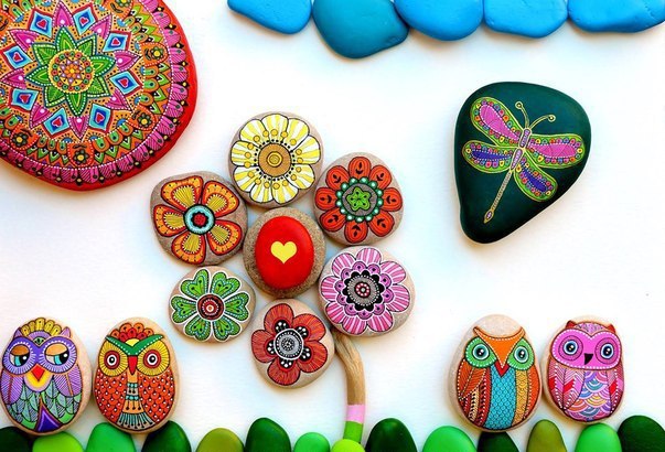 Роспись камней - вдохновляемся! домашний очаг,идеи для дачи,поделки,роспись камней,рукоделие,своими руками