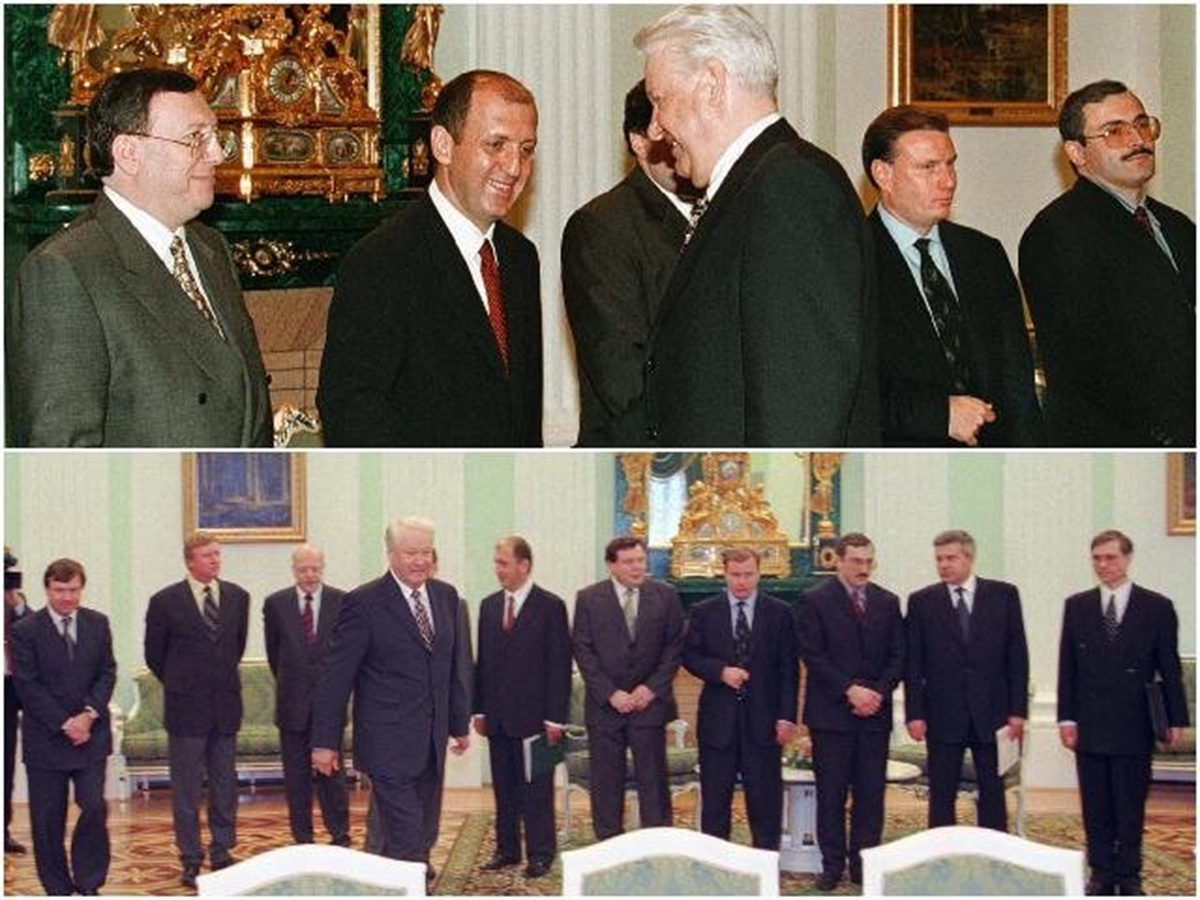 Олигархи и президент Ельцин Фото из открытого источника