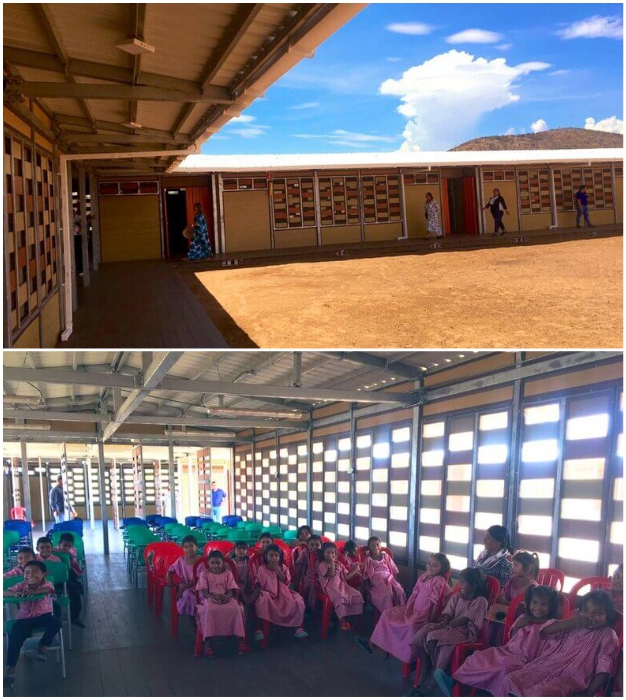 Композитный материал WPC активно используют для обустройства общественных зон и учебных заведений (Колумбия). Композитный материал WPC активно используют для обустройства общественных зон и учебных заведений (Колумбия).