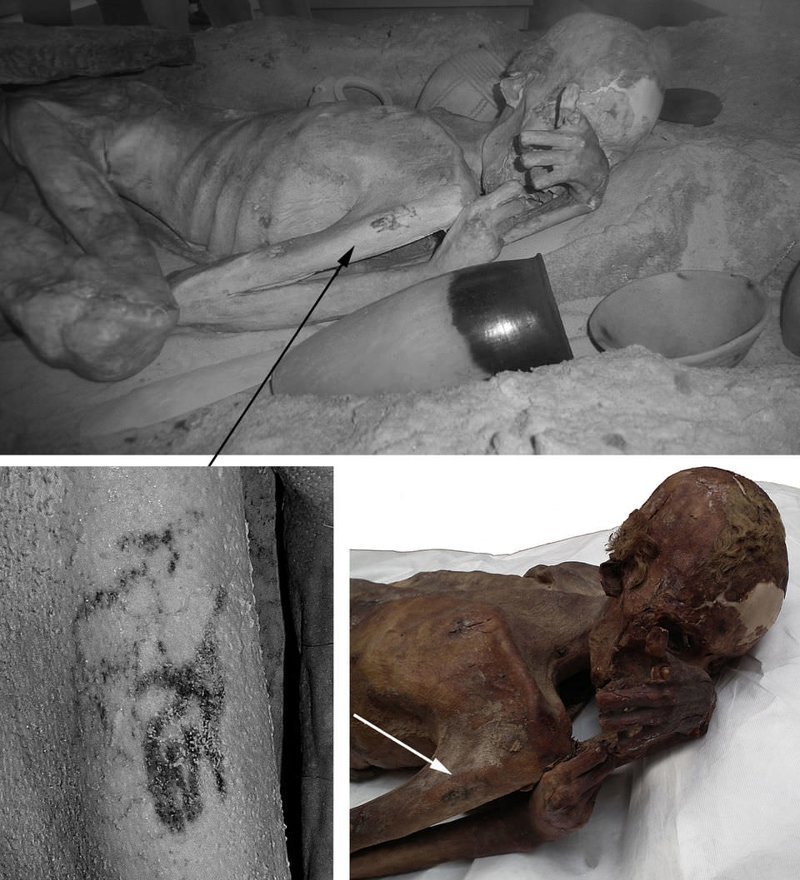 Ученые обнаружили татуировки на древних египетских мумиях мумия, наука, раскопки, тату, татуировка, ученные