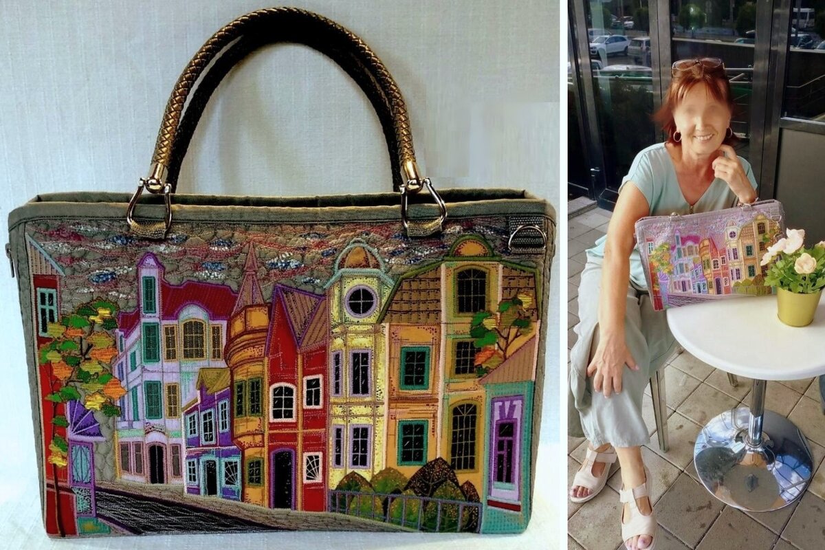 Посмотрите на работы мастера Эльвиры Арслановой. Она шьёт дивные сумки. С домами и городами мастерство,рукоделие,творчество