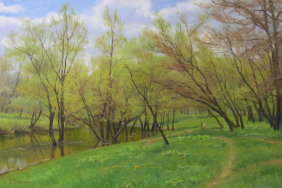 Я слышу, как поет Апрель... Художник Геннадий Кириченко живопись,природа