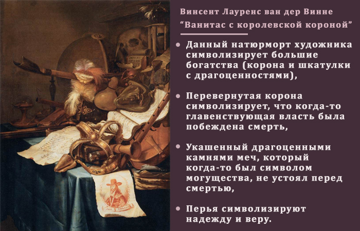 Винсент Лауренс ван дер Винне и его натюрморты vanitas: где художник скрывал свой портрет?﻿ 