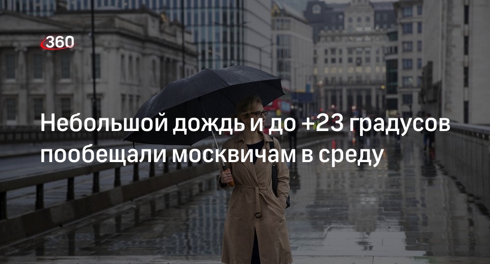 Гидрометцентр: в среду в Москве ожидается небольшой дождь и +23 градуса