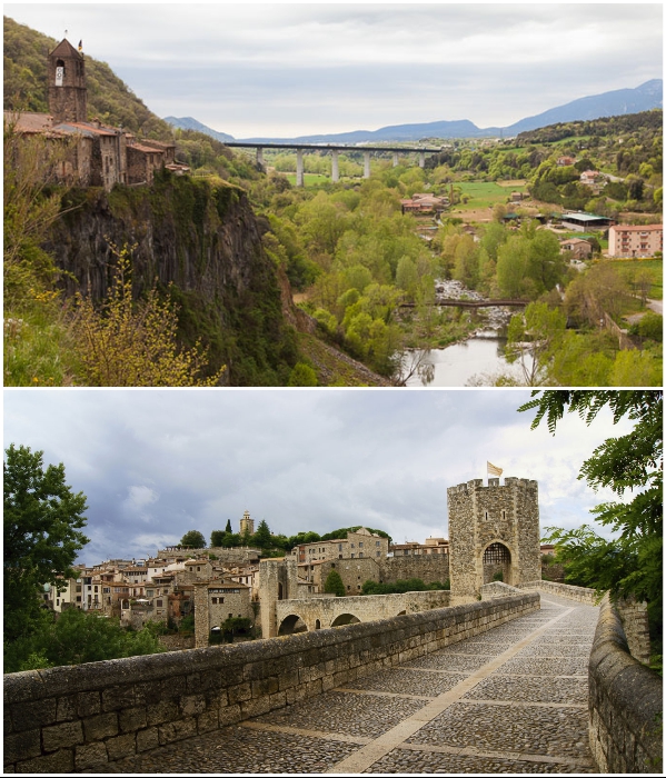 Старинный мост – единственная дорога, которая ведет в город (Castellfollit de la Roca, Испания). | Фото: transfer-gidbarcelona.ru.