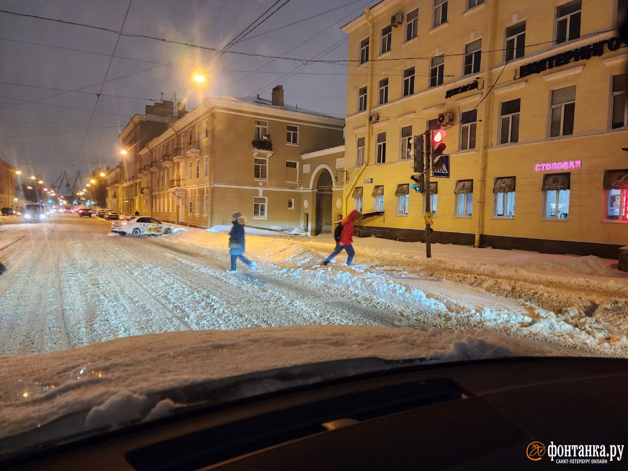 Снег на улице