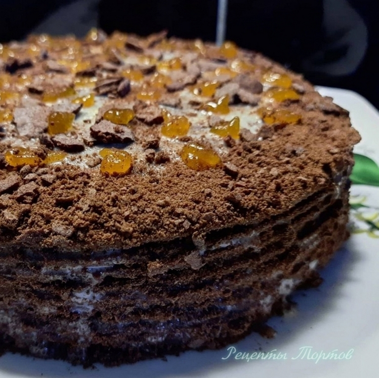 ШOКOЛАДНO-МEДOВЫЙ торт с персиковым джемом